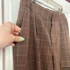 A New Day Brown Plaid Pants Trousers
